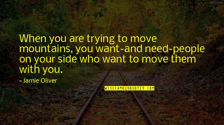 When You Need Them Quotes By Jamie Oliver: When you are trying to move mountains, you