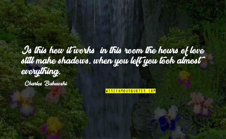 When You Still Love Your Ex Quotes By Charles Bukowski: Is this how it works? in this room When You Still Love Your Ex Quotes By Charles Bukowski: Is this how it works? in this room