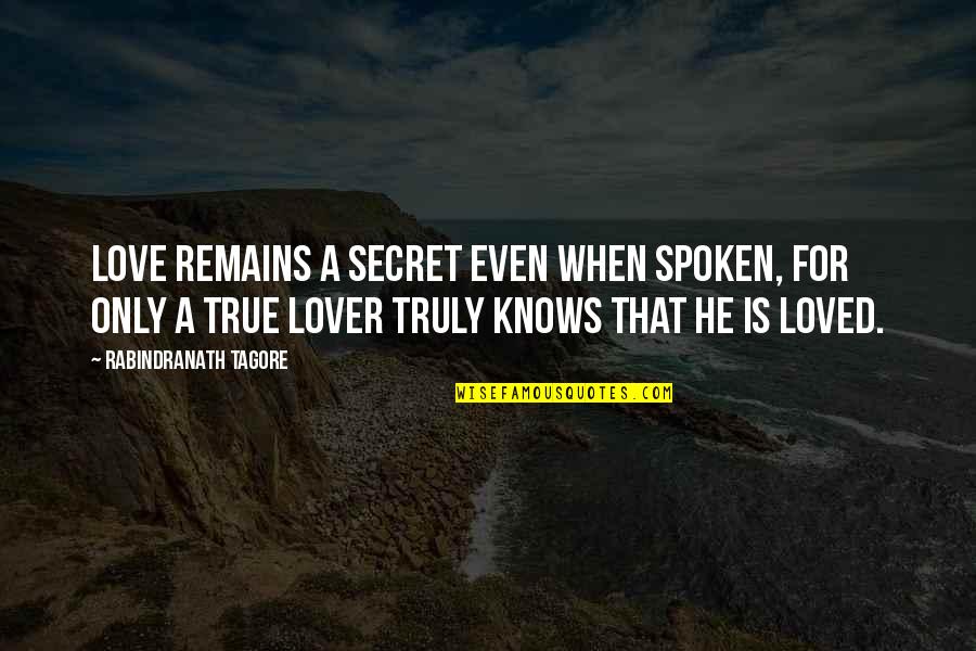When You Stop Talking To Someone Quotes By Rabindranath Tagore: Love remains a secret even when spoken, for