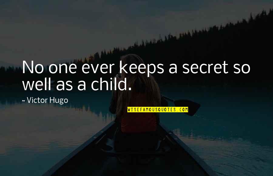 When You Think Everything Is Perfect Quotes By Victor Hugo: No one ever keeps a secret so well