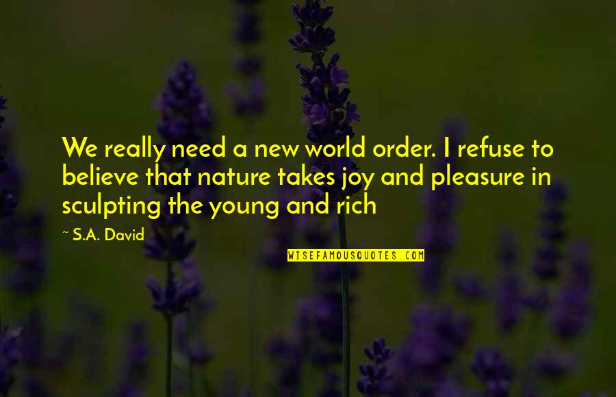 When You Think You Have Found The One Quotes By S.A. David: We really need a new world order. I