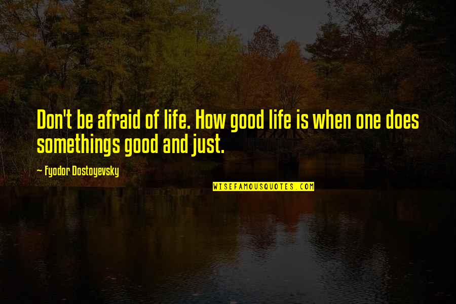 When Your Life Is Good Quotes By Fyodor Dostoyevsky: Don't be afraid of life. How good life