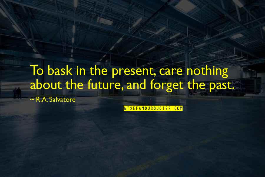 When You're At Your Lowest Quotes By R.A. Salvatore: To bask in the present, care nothing about