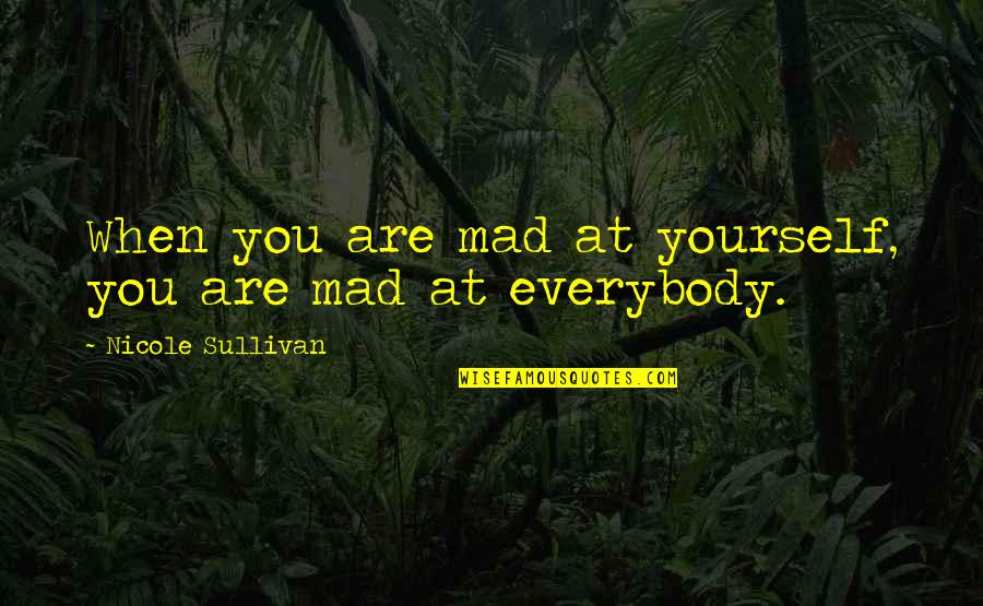 When You're Mad Quotes By Nicole Sullivan: When you are mad at yourself, you are