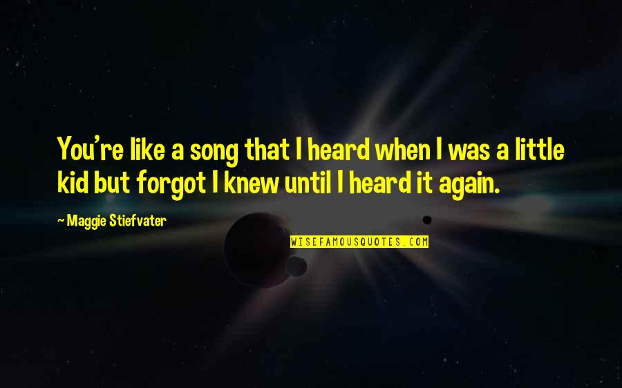 When You're Sad I'm Sad Quotes By Maggie Stiefvater: You're like a song that I heard when