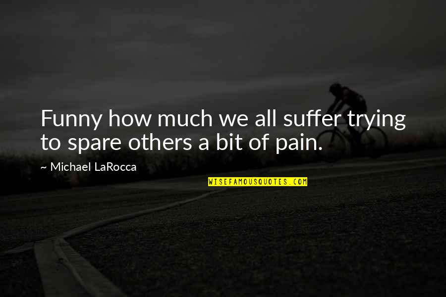 Whena Quotes By Michael LaRocca: Funny how much we all suffer trying to