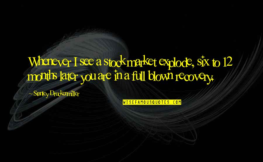 Whenever I See You Quotes By Stanley Druckenmiller: Whenever I see a stock market explode, six