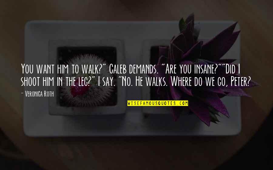 Where Did I Go Quotes By Veronica Roth: You want him to walk?" Caleb demands. "Are