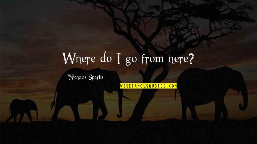 Where Do We Go From Here Quotes By Nicholas Sparks: Where do I go from here?