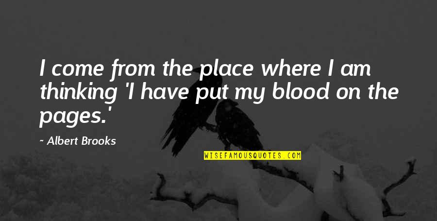 Where I Come From Quotes By Albert Brooks: I come from the place where I am