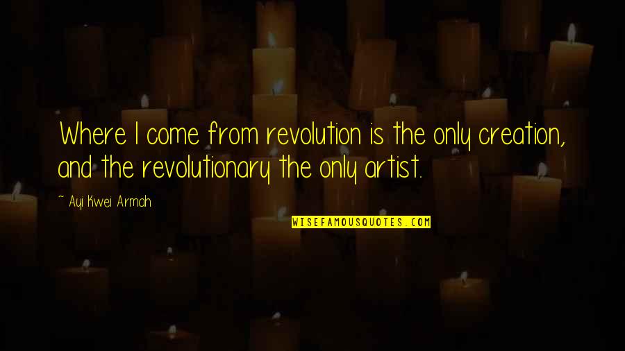 Where I Come From Quotes By Ayi Kwei Armah: Where I come from revolution is the only