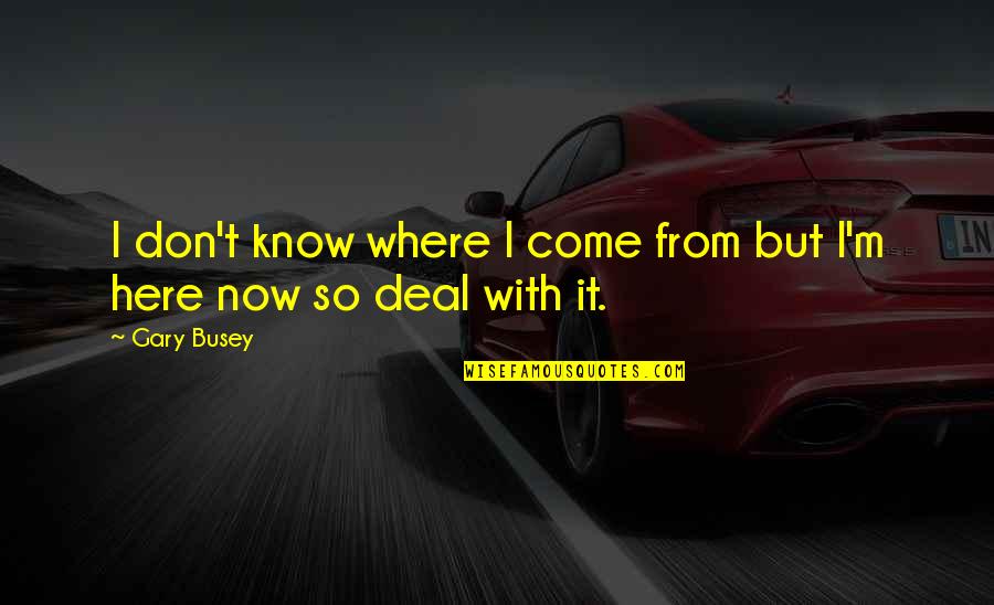 Where I Come From Quotes By Gary Busey: I don't know where I come from but