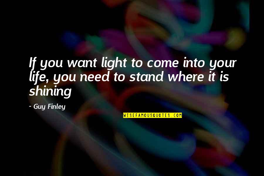 Where I Stand In Your Life Quotes By Guy Finley: If you want light to come into your