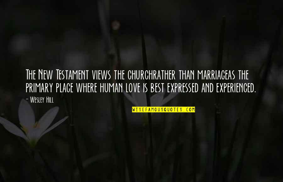 Where Is Love Quotes By Wesley Hill: The New Testament views the churchrather than marriageas Where Is Love Quotes By Wesley Hill: The New Testament views the churchrather than marriageas