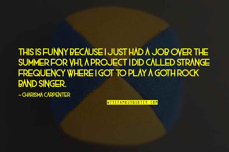 Where Is Summer Funny Quotes By Charisma Carpenter: This is funny because I just had a