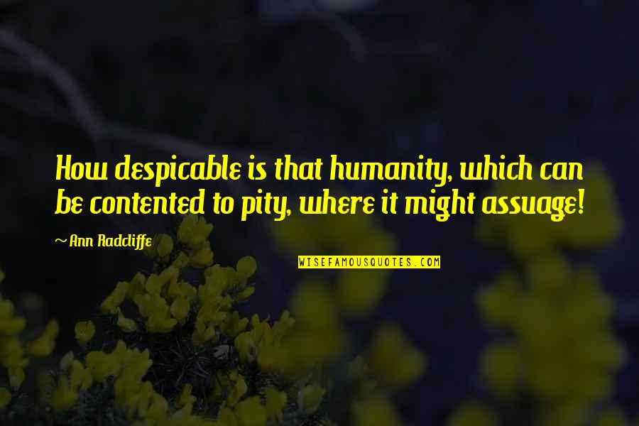 Where Is The Humanity Quotes By Ann Radcliffe: How despicable is that humanity, which can be