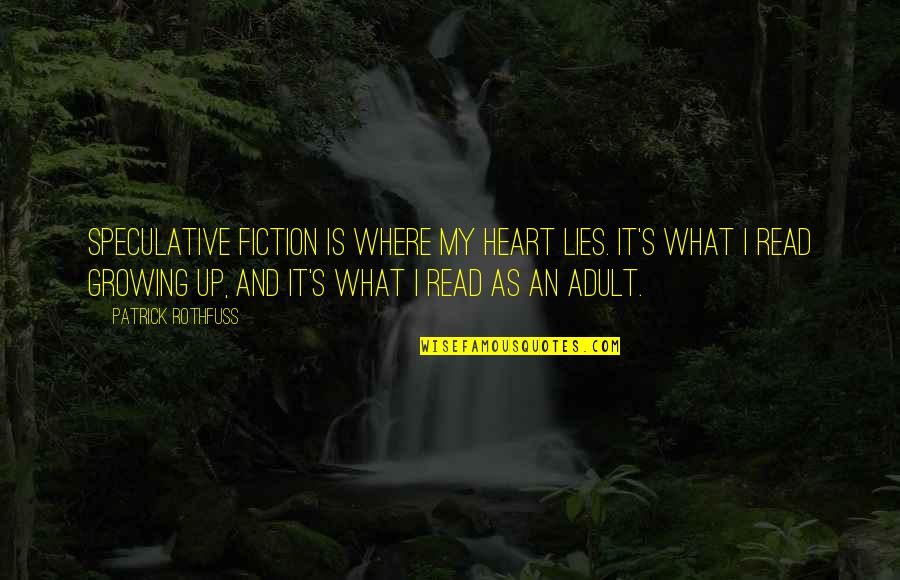 Where My Heart Lies Quotes By Patrick Rothfuss: Speculative fiction is where my heart lies. It's Where My Heart Lies Quotes By Patrick Rothfuss: Speculative fiction is where my heart lies. It's