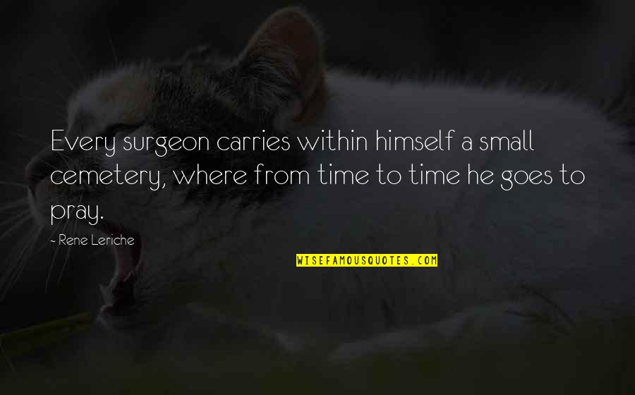 Where Time Goes Quotes By Rene Leriche: Every surgeon carries within himself a small cemetery,
