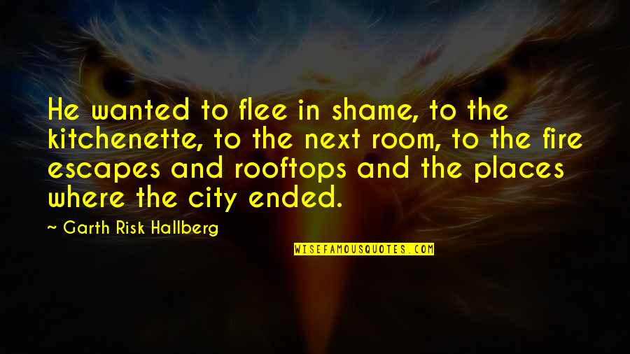 Where To Next Quotes By Garth Risk Hallberg: He wanted to flee in shame, to the