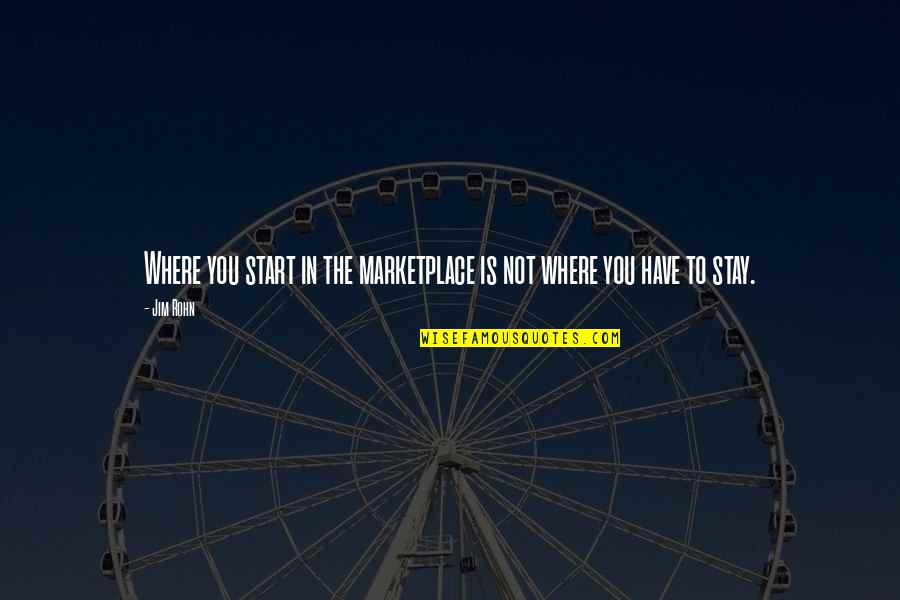 Where To Start Quotes By Jim Rohn: Where you start in the marketplace is not
