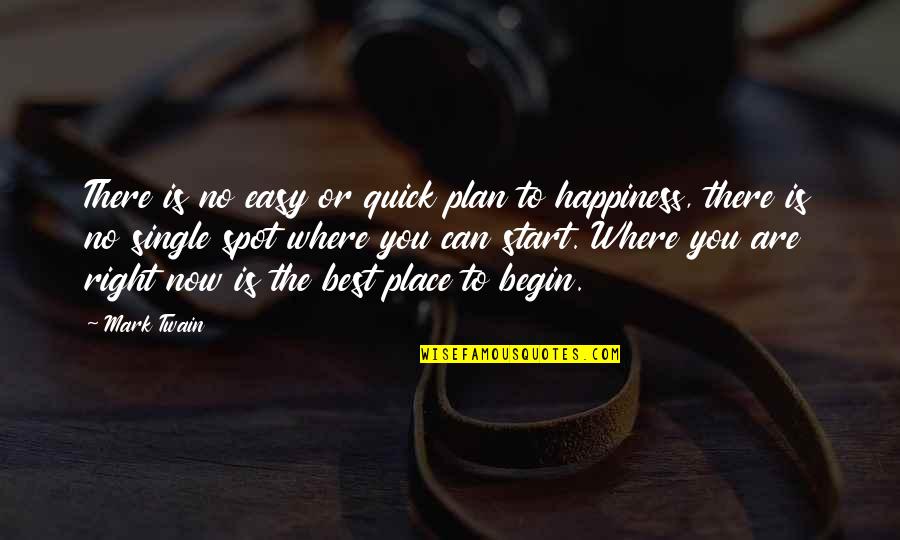 Where To Start Quotes By Mark Twain: There is no easy or quick plan to