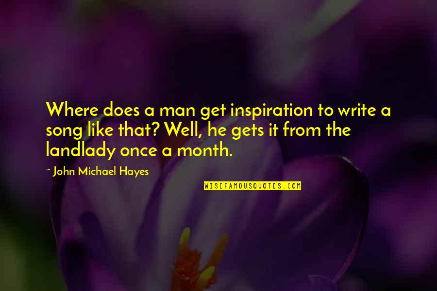 Where To Write Quotes By John Michael Hayes: Where does a man get inspiration to write