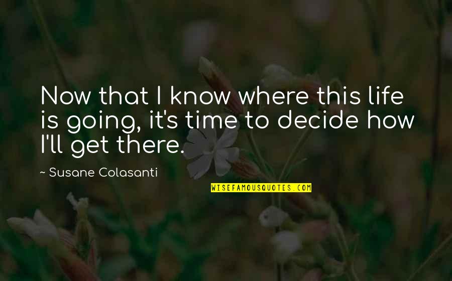 Where You Are Going In Life Quotes By Susane Colasanti: Now that I know where this life is