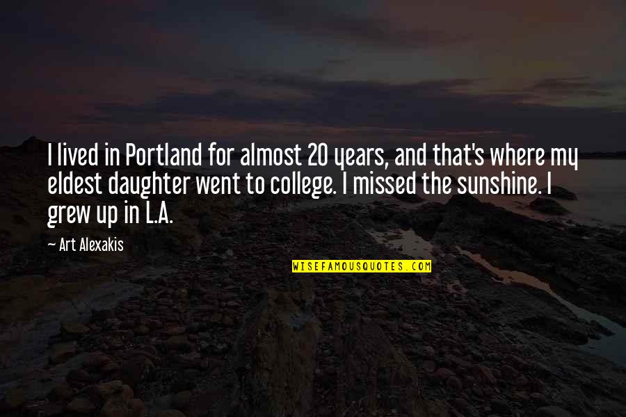 Where You Grew Up Quotes By Art Alexakis: I lived in Portland for almost 20 years,