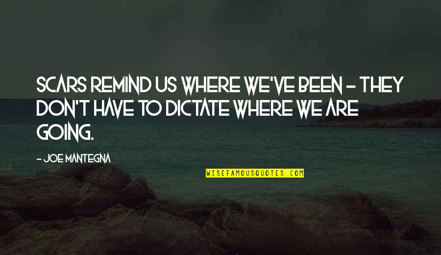 Where You Have Been And Where You Are Going Quotes By Joe Mantegna: Scars remind us where we've been - they