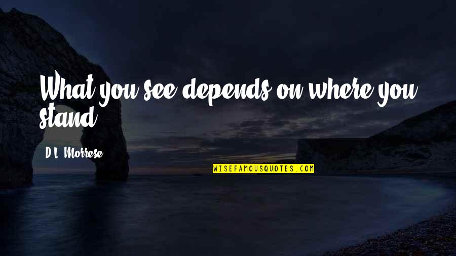 Where You Stand Quotes By D.L. Morrese: What you see depends on where you stand.