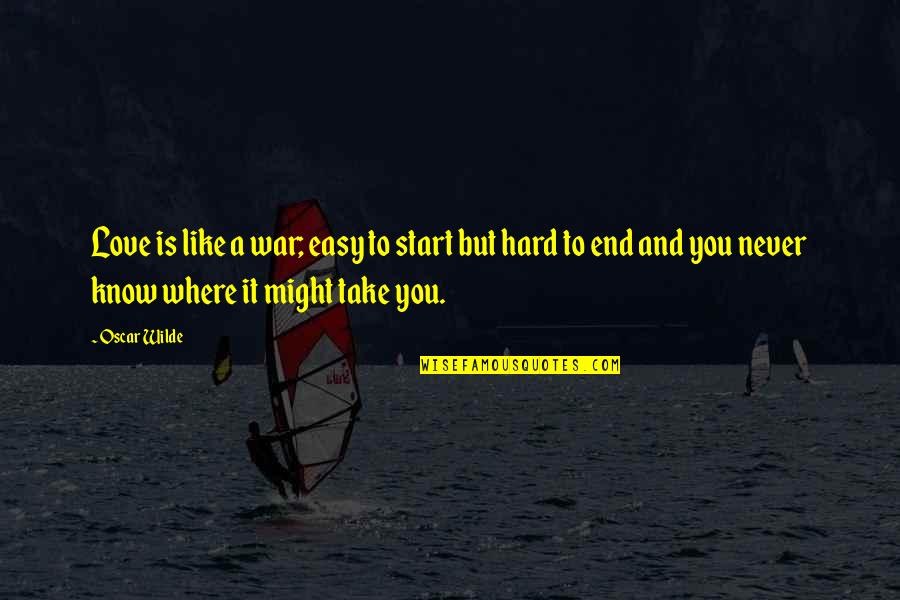 Where You Start Quotes By Oscar Wilde: Love is like a war; easy to start