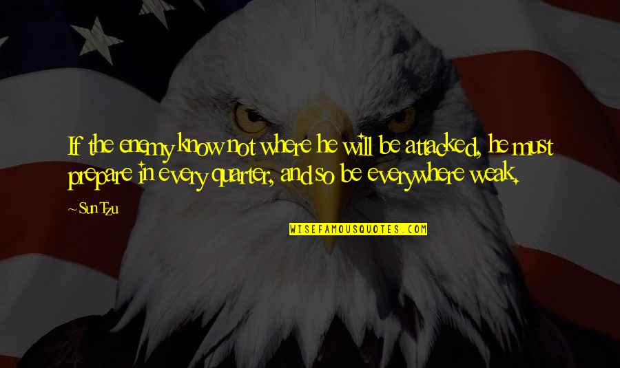 Where's The Sun Quotes By Sun Tzu: If the enemy know not where he will