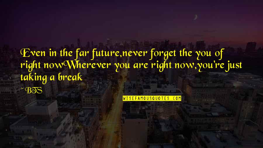 Wherever You Are Now Quotes By BTS: Even in the far future,never forget the you