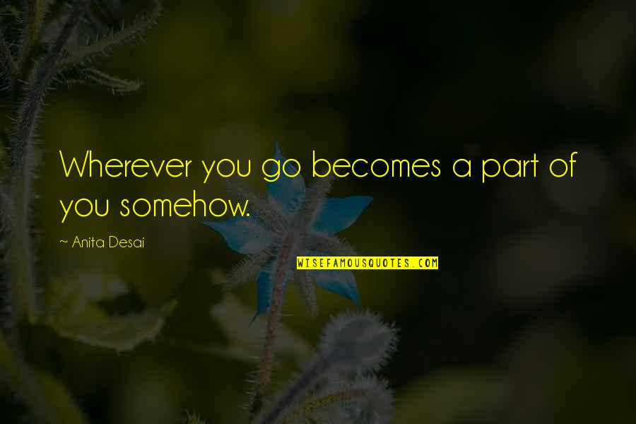 Wherever You Go Quotes By Anita Desai: Wherever you go becomes a part of you