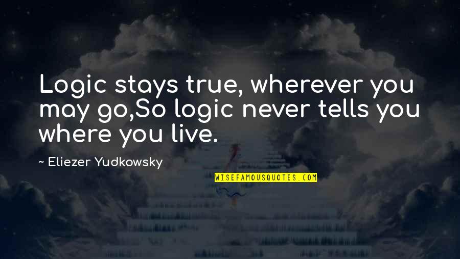 Wherever You Go Quotes By Eliezer Yudkowsky: Logic stays true, wherever you may go,So logic