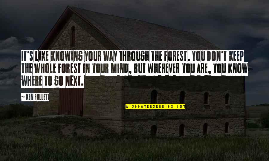 Wherever You Go Quotes By Ken Follett: It's like knowing your way through the forest.