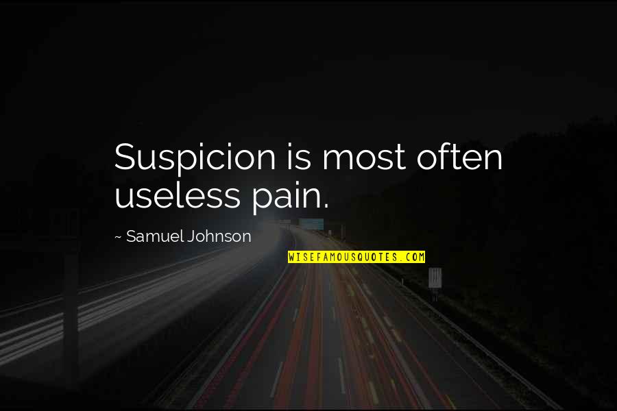 Wherewithal Quotes By Samuel Johnson: Suspicion is most often useless pain.