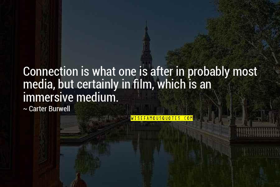 Which Film Quotes By Carter Burwell: Connection is what one is after in probably