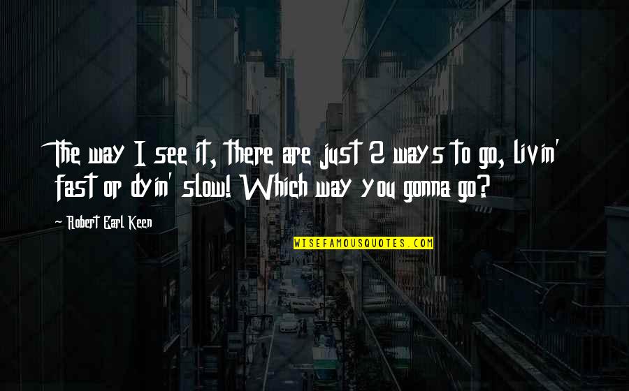 Which Way To Go Quotes By Robert Earl Keen: The way I see it, there are just