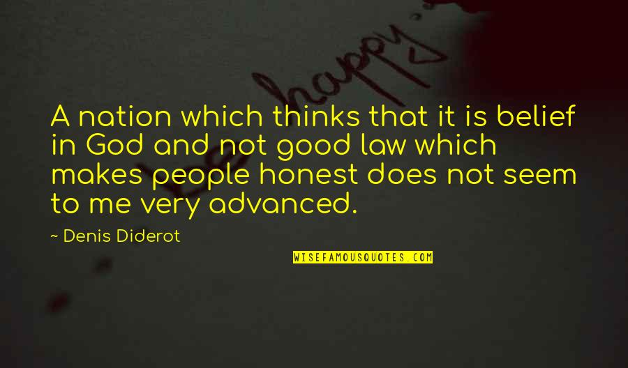 Whiffed Golf Quotes By Denis Diderot: A nation which thinks that it is belief