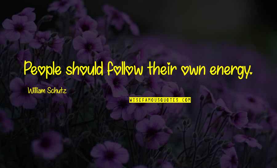 Whiffy Bean Bag Quotes By William Schutz: People should follow their own energy. Whiffy Bean Bag Quotes By William Schutz: People should follow their own energy.