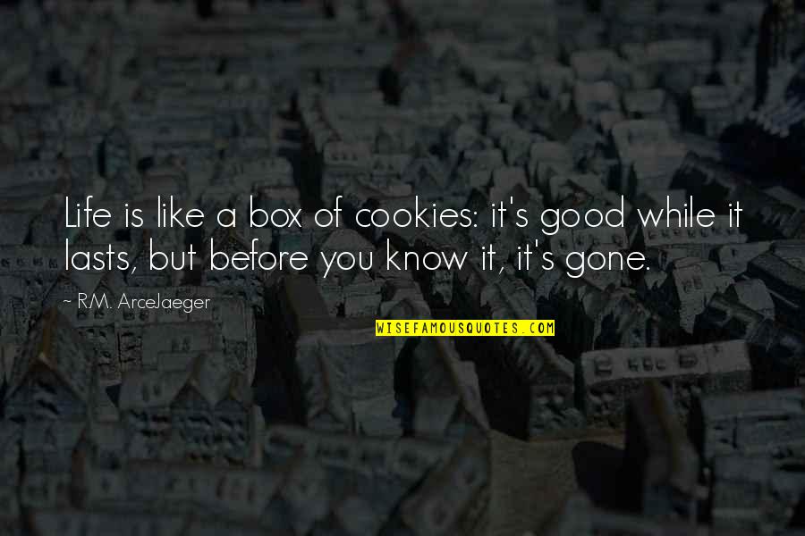 While I Was Gone Quotes By R.M. ArceJaeger: Life is like a box of cookies: it's While I Was Gone Quotes By R.M. ArceJaeger: Life is like a box of cookies: it's