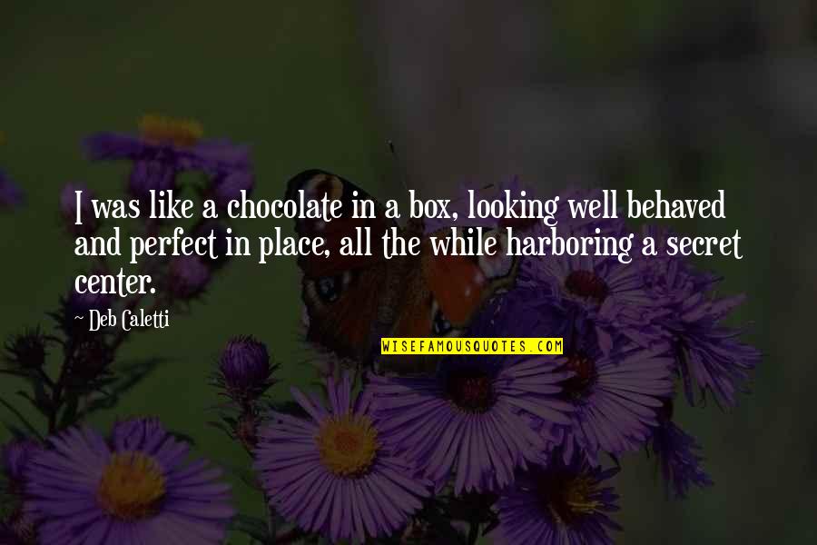 While You Are Out There Looking Quotes By Deb Caletti: I was like a chocolate in a box,