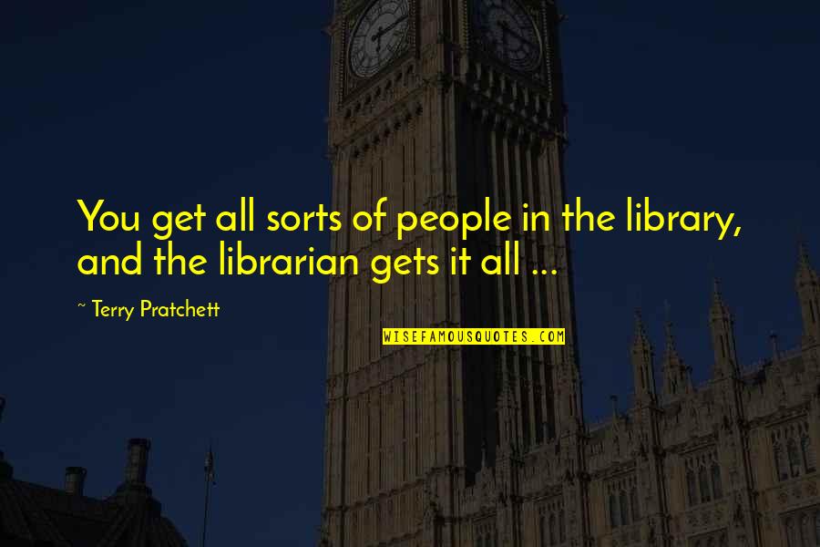 Whimpers Dog Quotes By Terry Pratchett: You get all sorts of people in the