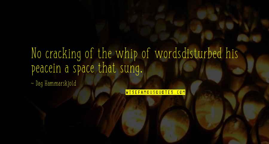 Whip Of Quotes By Dag Hammarskjold: No cracking of the whip of wordsdisturbed his