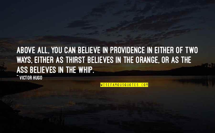 Whip Of Quotes By Victor Hugo: Above all, you can believe in Providence in