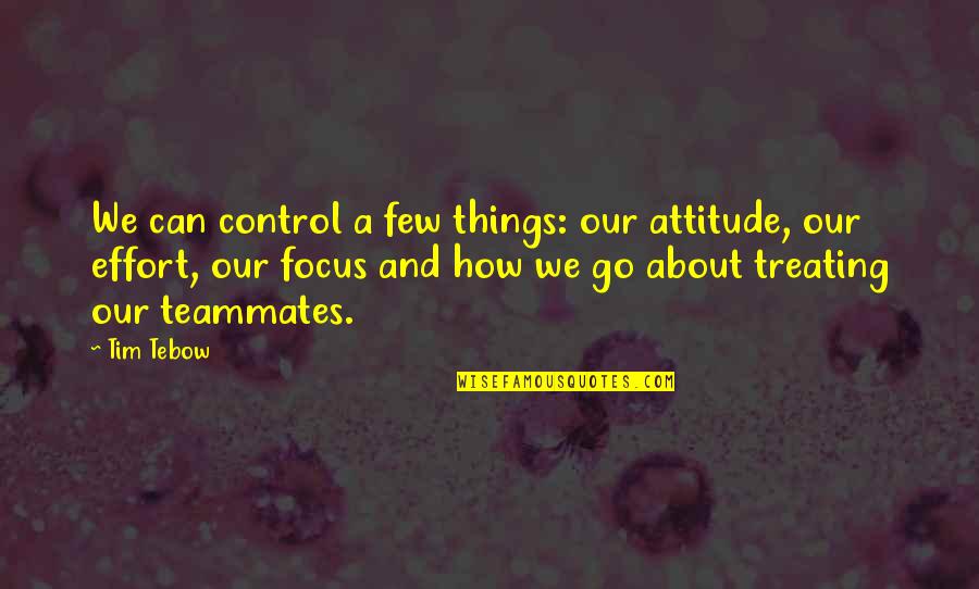 Whipsnade Zoo Quotes By Tim Tebow: We can control a few things: our attitude, Whipsnade Zoo Quotes By Tim Tebow: We can control a few things: our attitude,