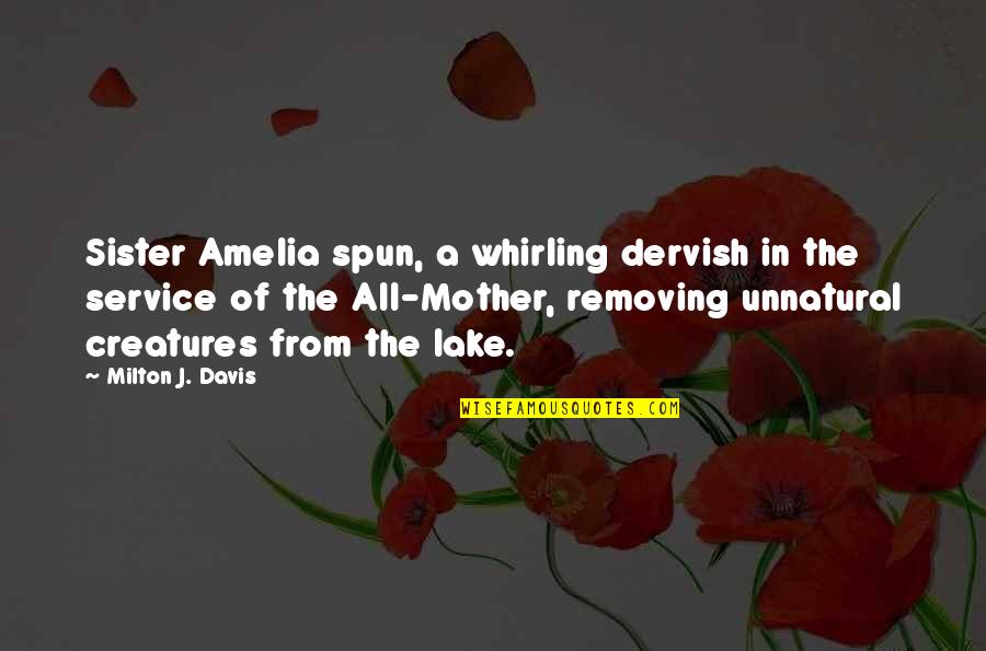 Whirling Dervish Quotes By Milton J. Davis: Sister Amelia spun, a whirling dervish in the Whirling Dervish Quotes By Milton J. Davis: Sister Amelia spun, a whirling dervish in the