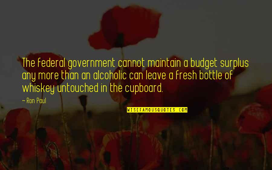 Whiskey Bottle Quotes By Ron Paul: The federal government cannot maintain a budget surplus