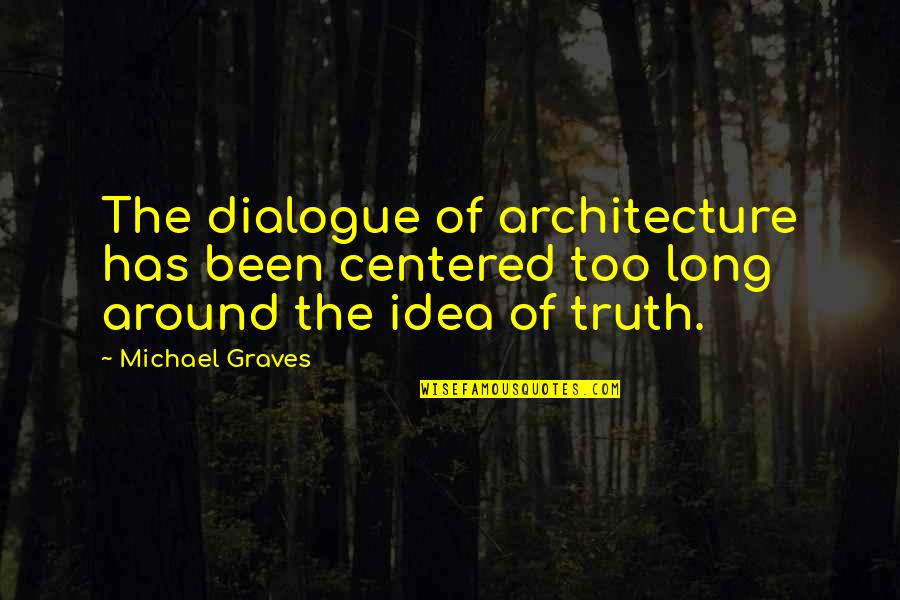 Whisky Drinker Quotes By Michael Graves: The dialogue of architecture has been centered too